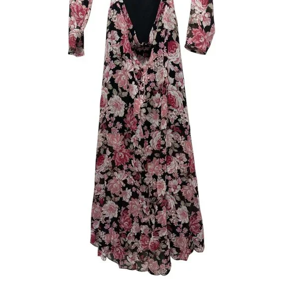 Bardot Garden Floral Maxi Dress Womens Small Pink Fairy Coquette Cutout Flare - Picture 15 of 16
